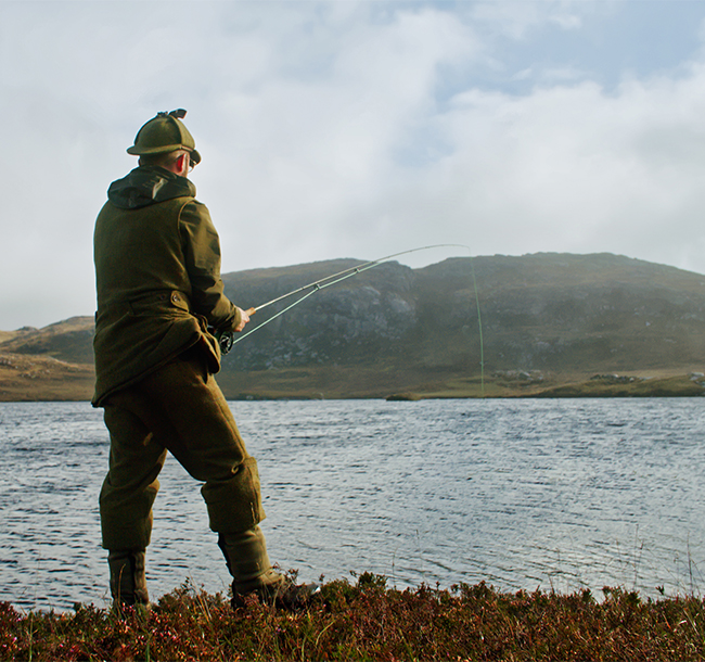 Fish trout and salmon from the comfort of our hand-built loch-side hut